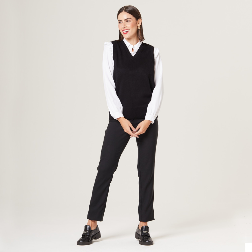 calça social feminina preta ideal para trabalho MULHER BRASIL